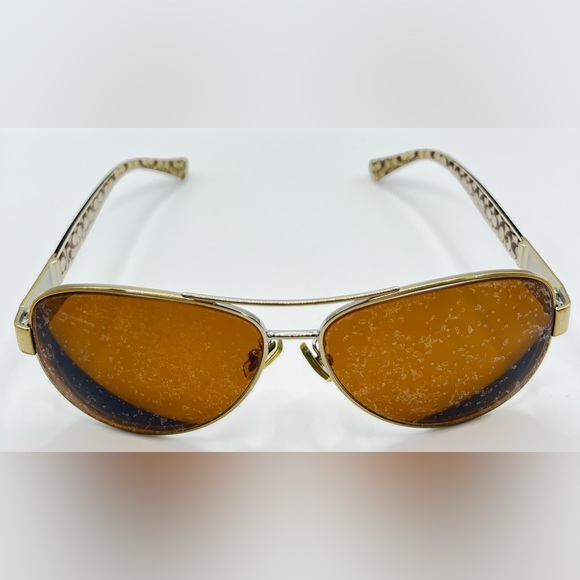 Coach HC7047 Gold Pilot Sunglasses Frames Only - Picture 3 of 8